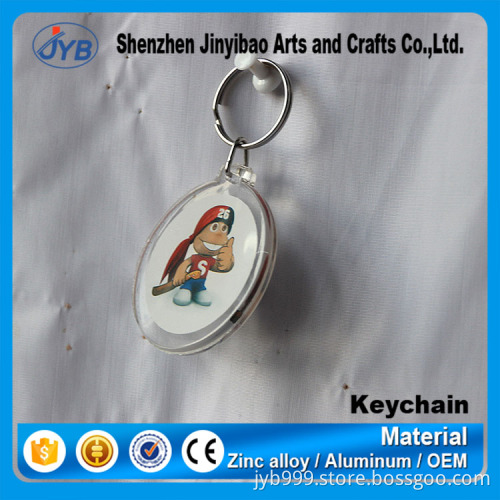 promotional advertising acrylic round shape keychain with custom photo insert